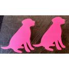 2 Buegelpailletten Hund(2) Neon pink